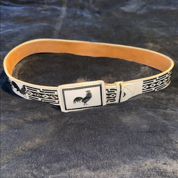 Artisan Leather Belt with Metal Buckle - Picture 1 of 4